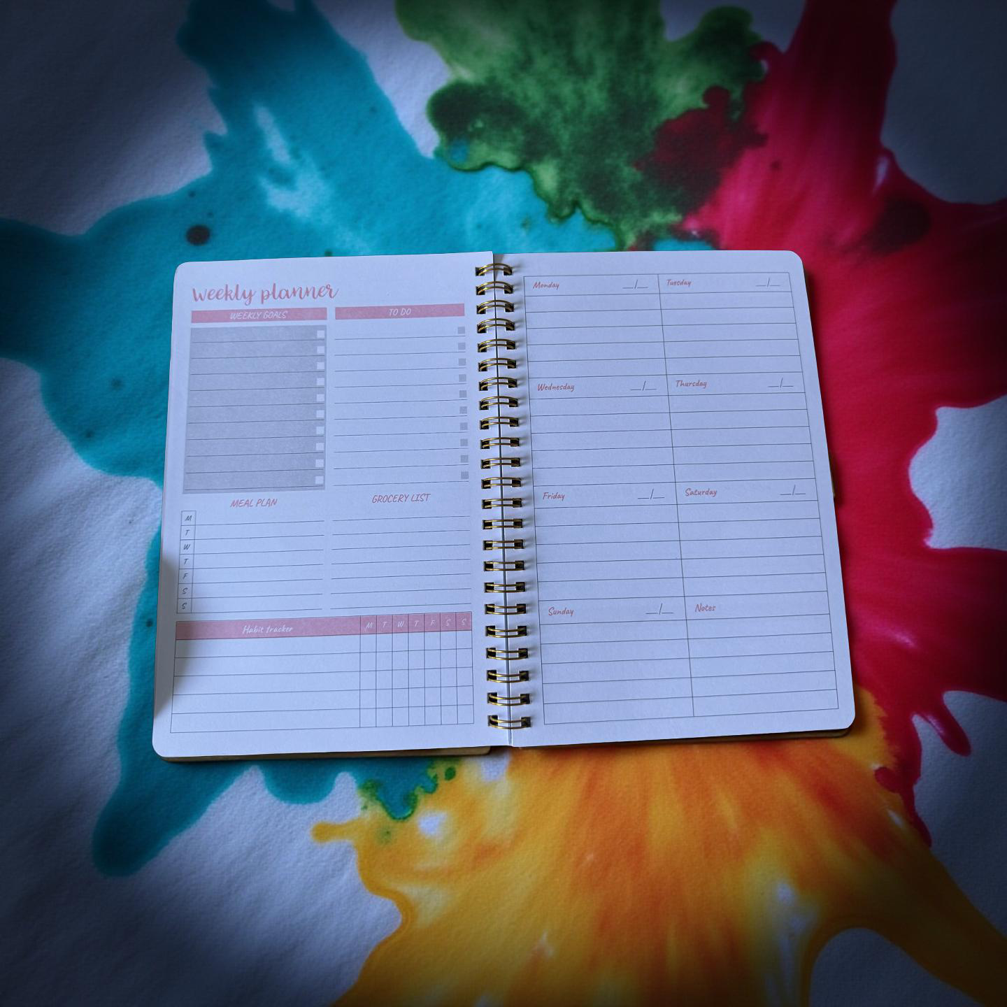 Daily planners with stickers